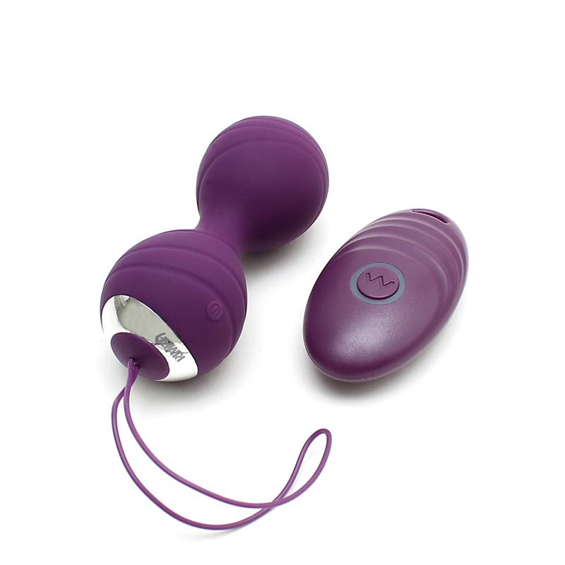RIMBA TOYS - VIBRATING KEGEL BALLS WITH REMOTE CONTROL CANNES PURPLE