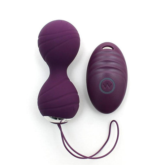 RIMBA TOYS - VIBRATING KEGEL BALLS WITH REMOTE CONTROL CANNES PURPLE