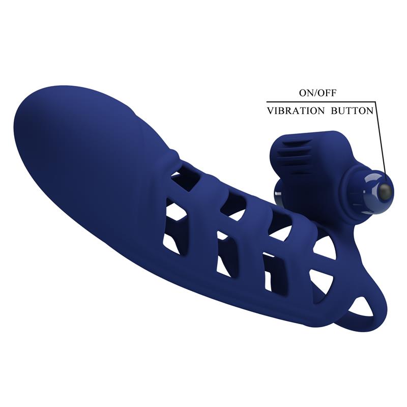 PRETTY LOVE - ALTAF VIBRATOR RING WITH SILICONE SHEATH BLUE