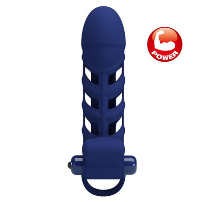 PRETTY LOVE - ALTAF VIBRATOR RING WITH SILICONE SHEATH BLUE