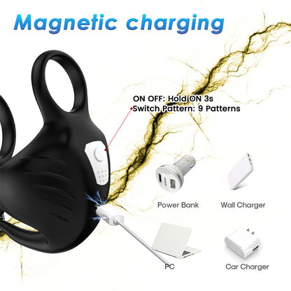 URBAN SKY - VIBRATING PENIS AND TESTICLES RING ADJUSTABLE