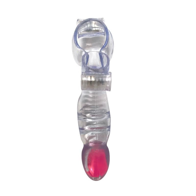 A-GUSTO - VIBRATING PENIS AND TESTICLES SLEEVE CLEAR