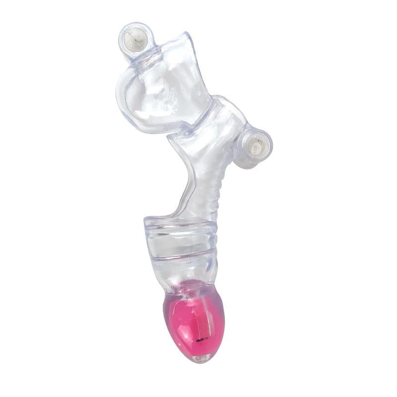 A-GUSTO - VIBRATING PENIS AND TESTICLES SLEEVE CLEAR