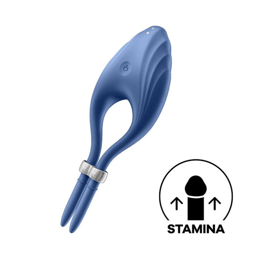 SATISFYER - VIBRATING PENIS RING DUELIST BLUE