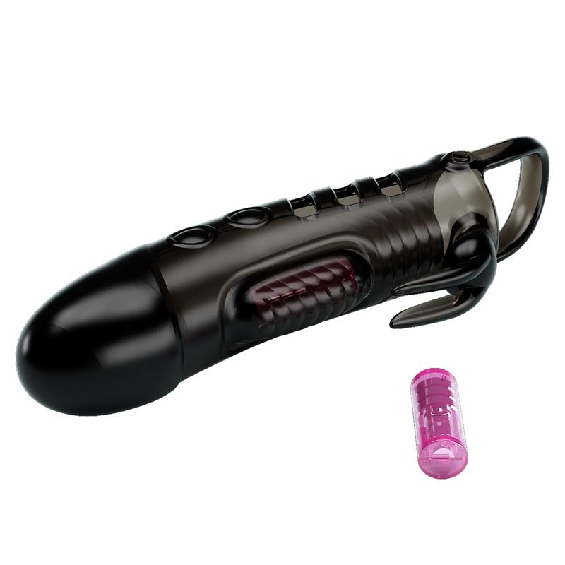 PRETTYLOVE - VIBRATING PENIS SLEEVE BLACK