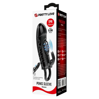 PRETTYLOVE - VIBRATING PENIS SLEEVE BLACK