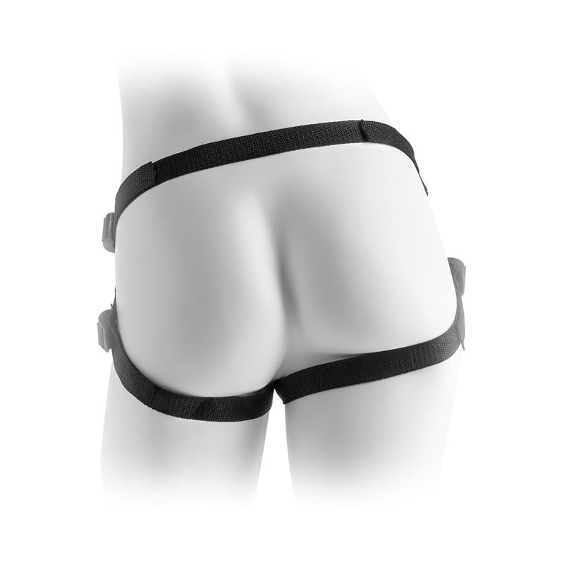 FETISH FANTASY HARNESS - VIBRATING PLUSH HARNESS BLACK