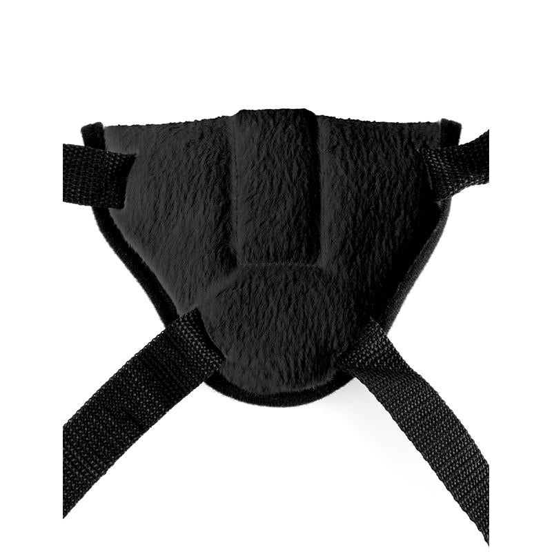FETISH FANTASY HARNESS - VIBRATING PLUSH HARNESS BLACK
