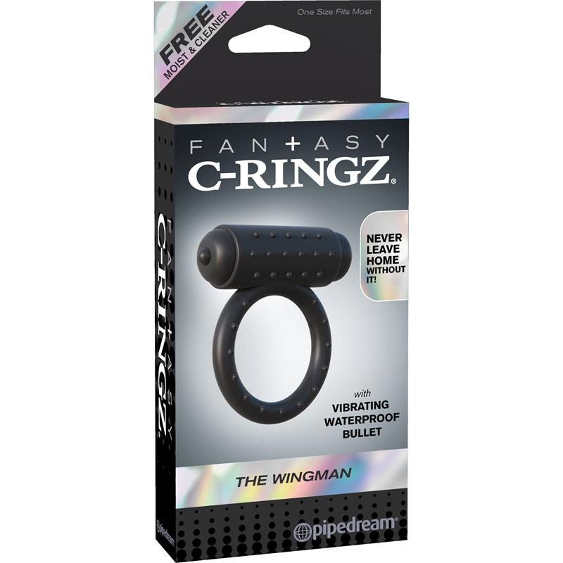 FANTASY C-RINGZ - VIBRATING RING THE WINGMAN BLACK