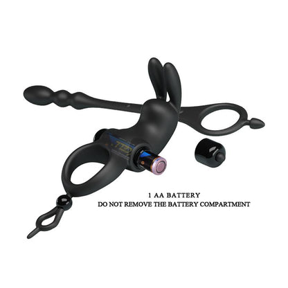 PRETTYLOVE - VIBRATING RING WITH DESMONTABLE ANAL CHAIN