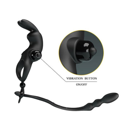 PRETTY LOVE - VIBRATING RING WITH DESMONTABLE ANAL CHAIN