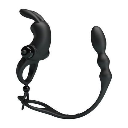 PRETTYLOVE - VIBRATING RING WITH DESMONTABLE ANAL CHAIN