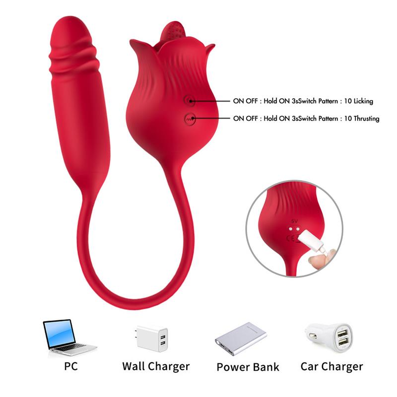 URBAN SKY - VIBRATING ROSE WITH THRUSTING AND LICKING  USB