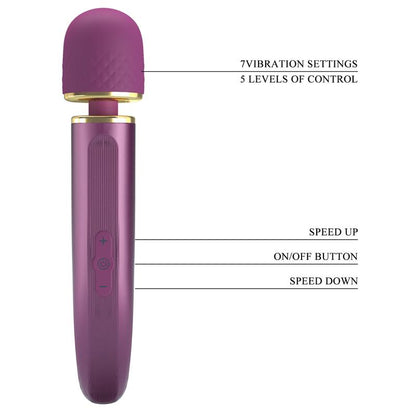PRETTYLOVE - VIBRATING WAND SILICONA PURPLE