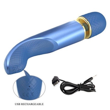 PRETTYLOVE - VIBRATING WAND USB SILICONE BLUE
