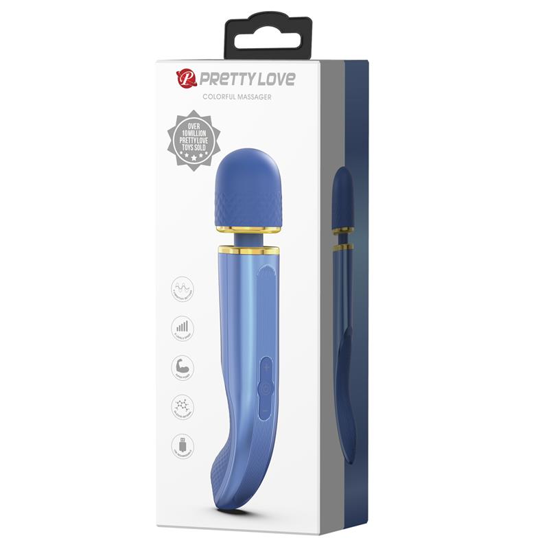 PRETTYLOVE - VIBRATING WAND USB SILICONE BLUE