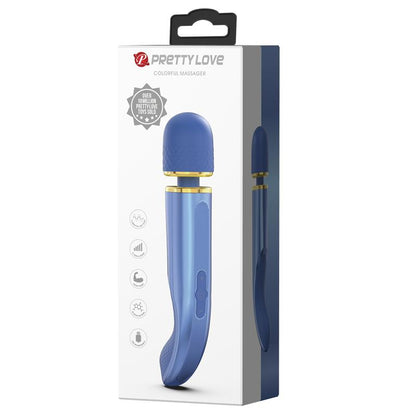 PRETTYLOVE - VIBRATING WAND USB SILICONE BLUE