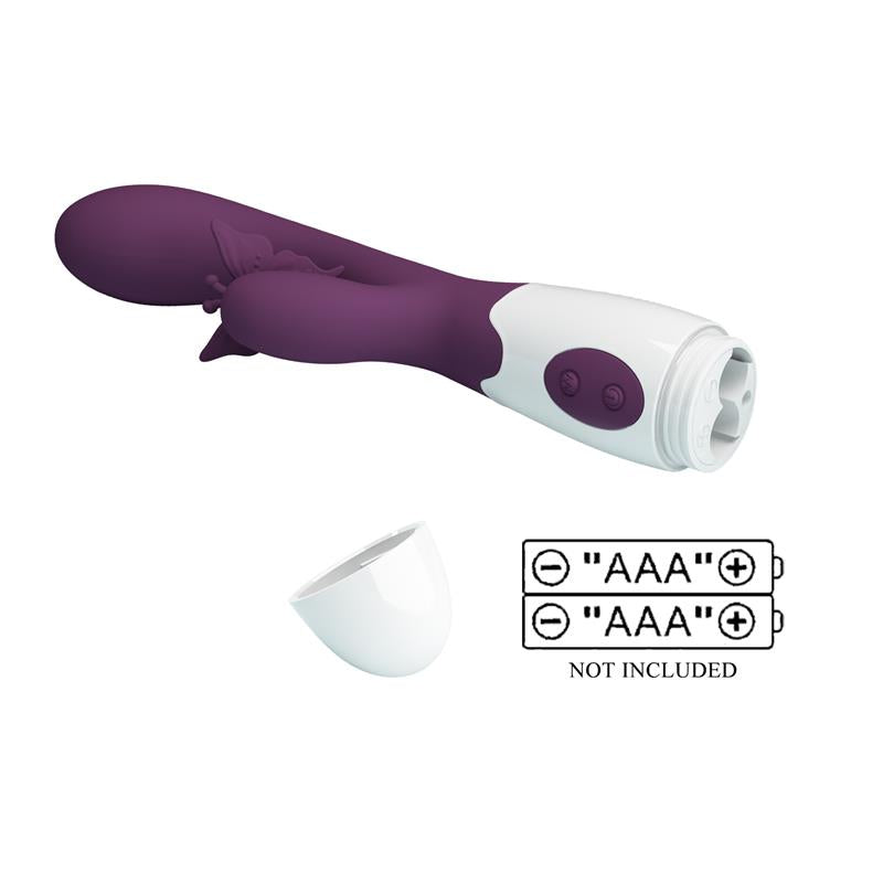 PRETTY LOVE - BUTTERFLY KISS RABBIT VIBRATOR & G-SPOT STIMULATOR PURPLE