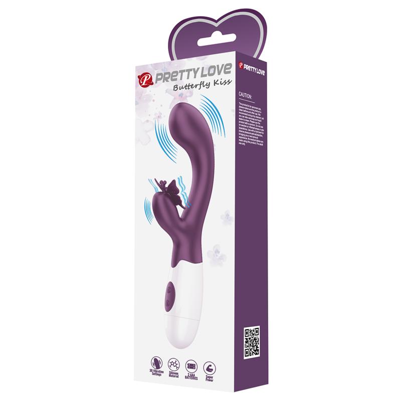 PRETTYLOVE - VIBRATOR BUTTERFLY KISS 30 FUNCTIONS PURPLE