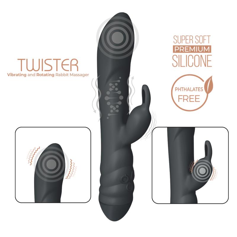 ADRIEN LASTIC - VIBRATOR WITH ROTATION 360º TWISTER