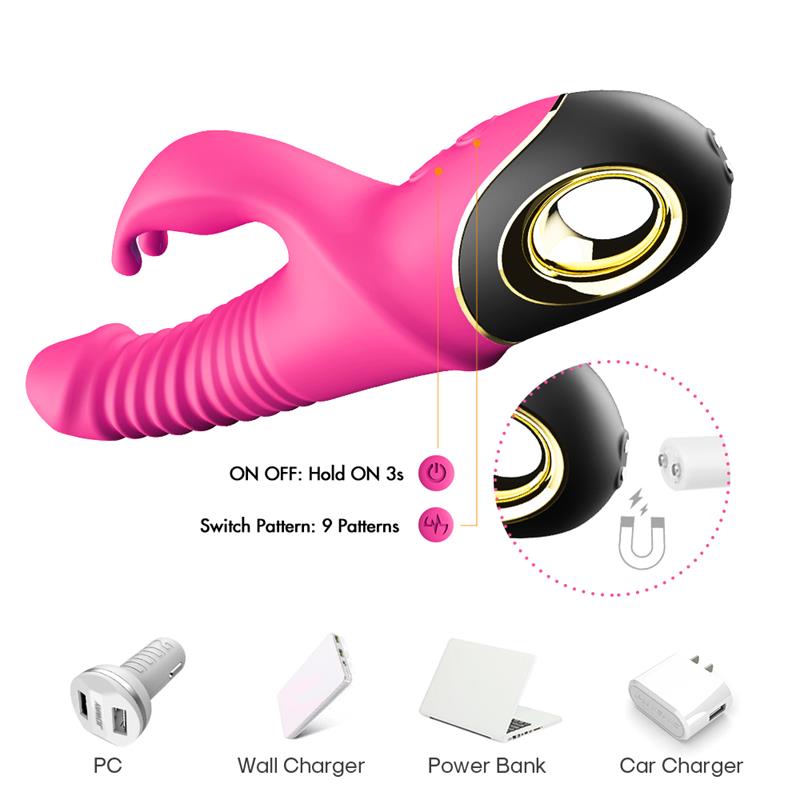 URBAN SKY - VIBRATOR WITH THRUSTING AND 360º WIGGLING PINK