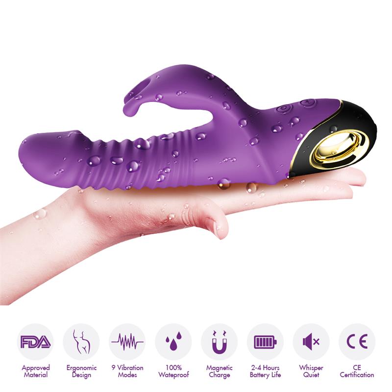 URBAN SKY - VIBRATOR WITH THRUSTING AND 360º WIGGLING  PURPLE