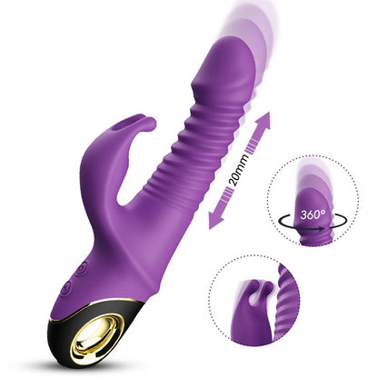 URBAN SKY - VIBRATOR WITH THRUSTING AND 360º WIGGLING  PURPLE