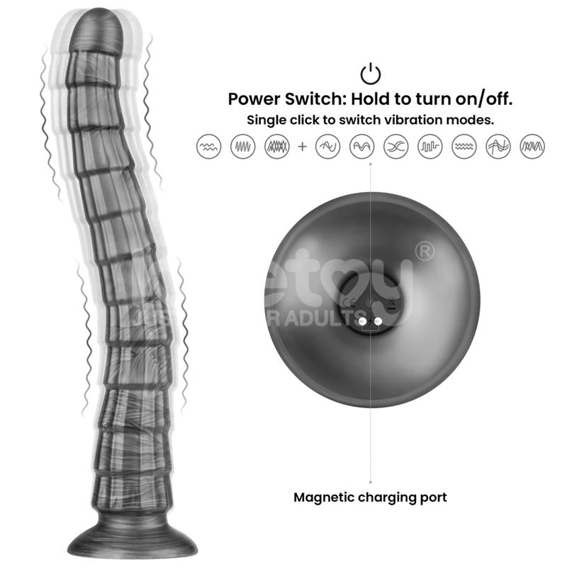LOVETOY - VIBRAX SLIDER ANAL DILDO WITH VIBRATION KING SIZED 14.5