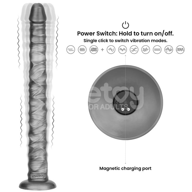 LOVETOY - VIBRAX SLIDER ANAL DILDO WITH VIBRATION KING SIZED 16