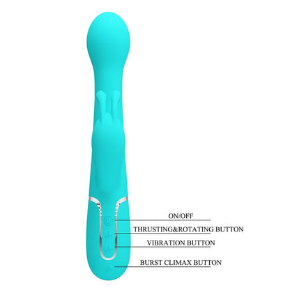 PRETTYLOVE - VIVE WITH THRUSTING AND ROTATING BEADS DEJON BLUE