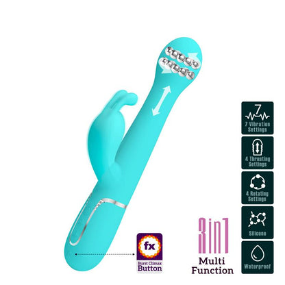PRETTYLOVE - VIVE WITH THRUSTING AND ROTATING BEADS DEJON BLUE