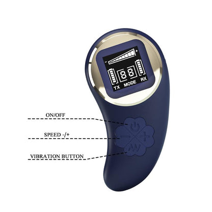 PRETTYLOVE - VIVIAN VIBRATING EGG WITH DIGITAL SCREEN REMOTE CONTROL BLUE