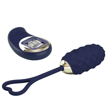 PRETTYLOVE - VIVIAN VIBRATING EGG WITH DIGITAL SCREEN REMOTE CONTROL BLUE