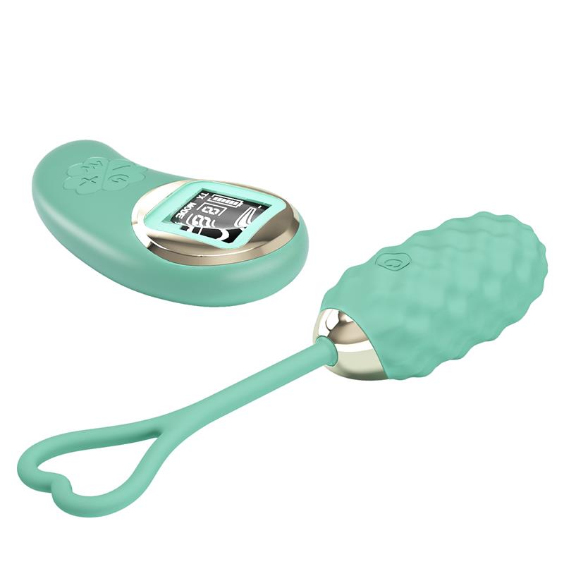 PRETTYLOVE - VIVIAN VIBRATING EGG WITH DIGITAL SCREEN REMOTE CONTROL GREEN