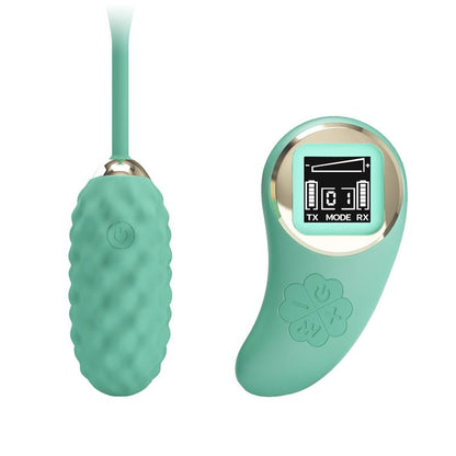 PRETTYLOVE - VIVIAN VIBRATING EGG WITH DIGITAL SCREEN REMOTE CONTROL GREEN