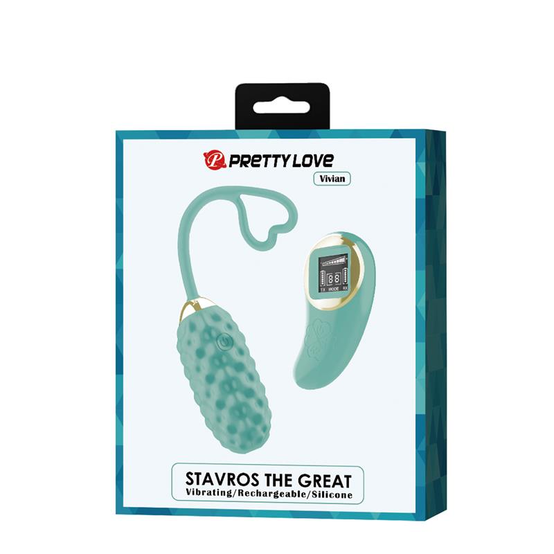 PRETTYLOVE - VIVIAN VIBRATING EGG WITH DIGITAL SCREEN REMOTE CONTROL GREEN