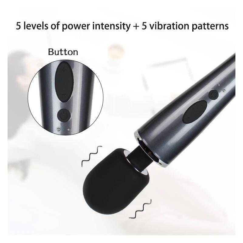 TARDENOCHE - WAND MASSAGER RELYME USB SILICONE BLACK