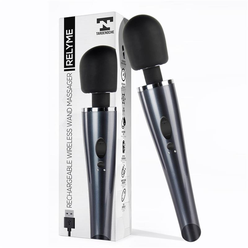 TARDENOCHE - WAND MASSAGER RELYME USB SILICONE BLACK