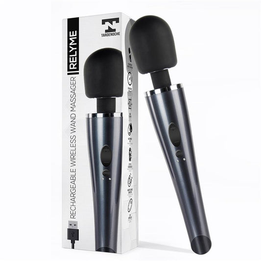 TARDENOCHE - WAND MASSAGER RELYME USB SILICONE BLACK
