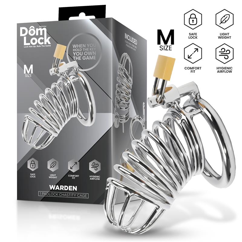 DOMLOCK - WARDEN CHASTITY CAGE SIZE M