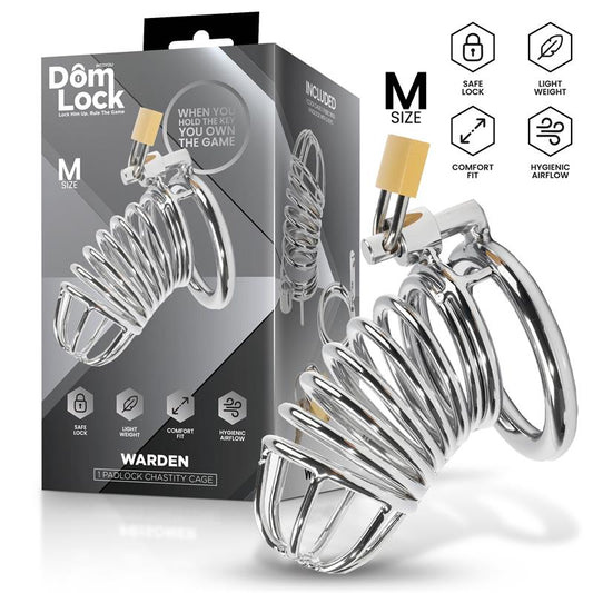 DOMLOCK - WARDEN CHASTITY CAGE SIZE M