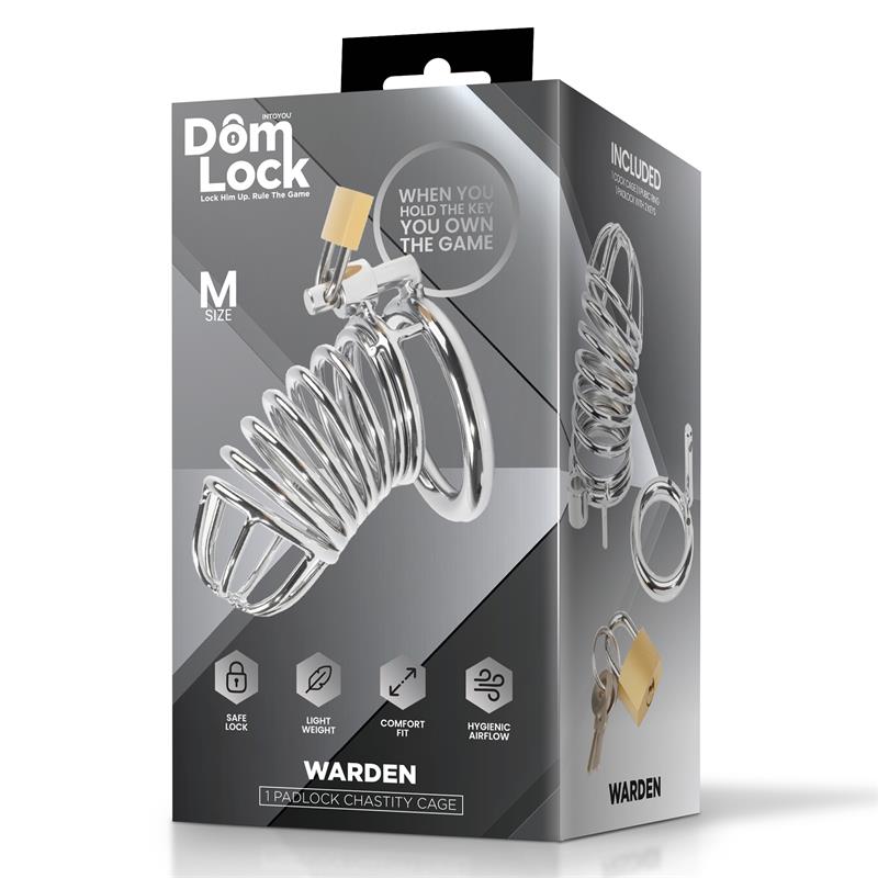 DOMLOCK - WARDEN CHASTITY CAGE SIZE M