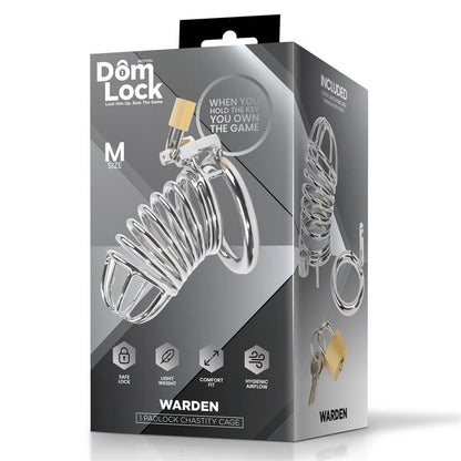 DOMLOCK - WARDEN CHASTITY CAGE SIZE M