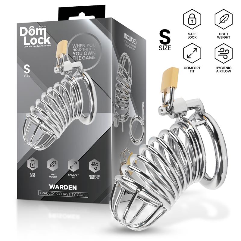 DOMLOCK - WARDEN CHASTITY CAGE SIZE S