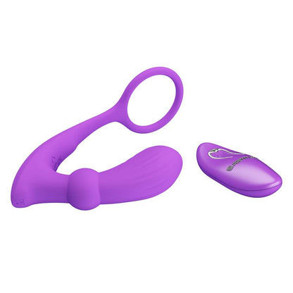PRETTYLOVE - WARREN REMOTE-CONTROLLED VIBRATING AND PULSATING ANAL PLUG AND PENIS RING