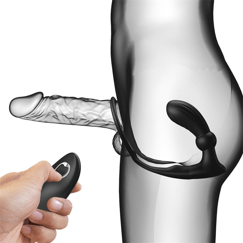 PRETTYLOVE - WARREN REMOTE-CONTROLLED VIBRATING AND PULSATING ANAL PLUG AND PENIS RING