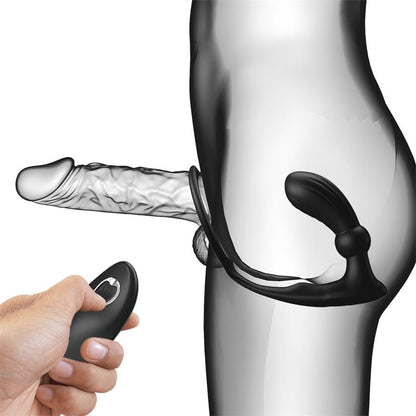 PRETTYLOVE - WARREN REMOTE-CONTROLLED VIBRATING AND PULSATING ANAL PLUG AND PENIS RING