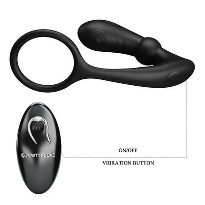 PRETTYLOVE - WARREN REMOTE-CONTROLLED VIBRATING AND PULSATING ANAL PLUG AND PENIS RING
