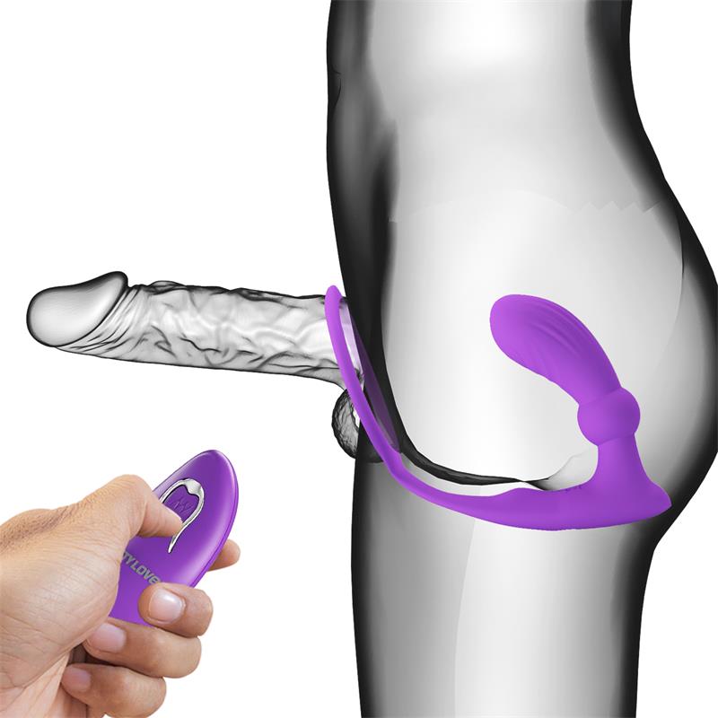 PRETTYLOVE - WARREN REMOTE-CONTROLLED VIBRATING AND PULSATING ANAL PLUG AND PENIS RING