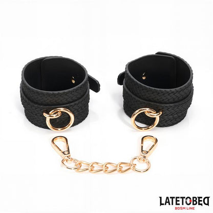 LATETOBED BDSM LINE - WEAVING PATTERNS ANKLE CUFF GOLDEN CHAIN